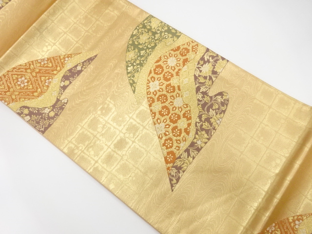 JAPANESE FUKURO OBI / WOVEN FLOWER ARABESQUE